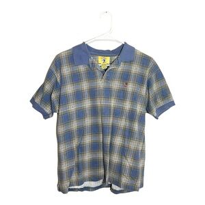 Duck Head Vintage Kids Boys Plaid Polo Shirt Size Large 100% Cotton